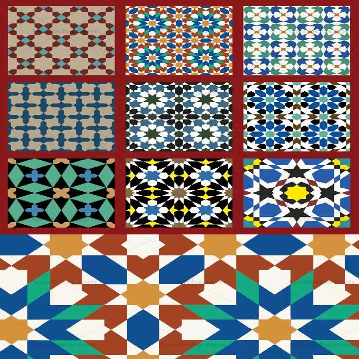 وکتور طرح کاشی کاری اسلامی شماره 140 - گرافیک با طعم تربچه