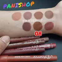 رژلب مدادی فلورمار شماره 008 رنگ قهوه ای 24 ساعته و ضدآب  مات بافت نرم و سبک و مخملی ضد حساسیت فاقد پاربن
