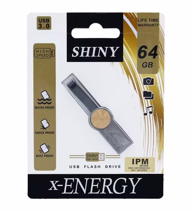 فلش مموری ایکس انرژی مدل Shiny USB 3.0 ظرفیت 64 گیگابایت