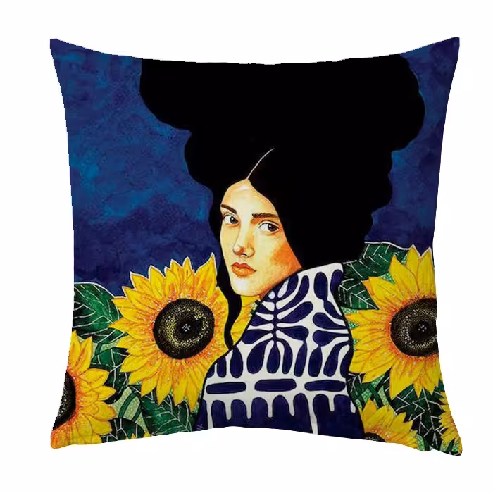 کاور‌کوسن کراس‌ماه طرح Flower Lady سایز 30در 30 کد 2022