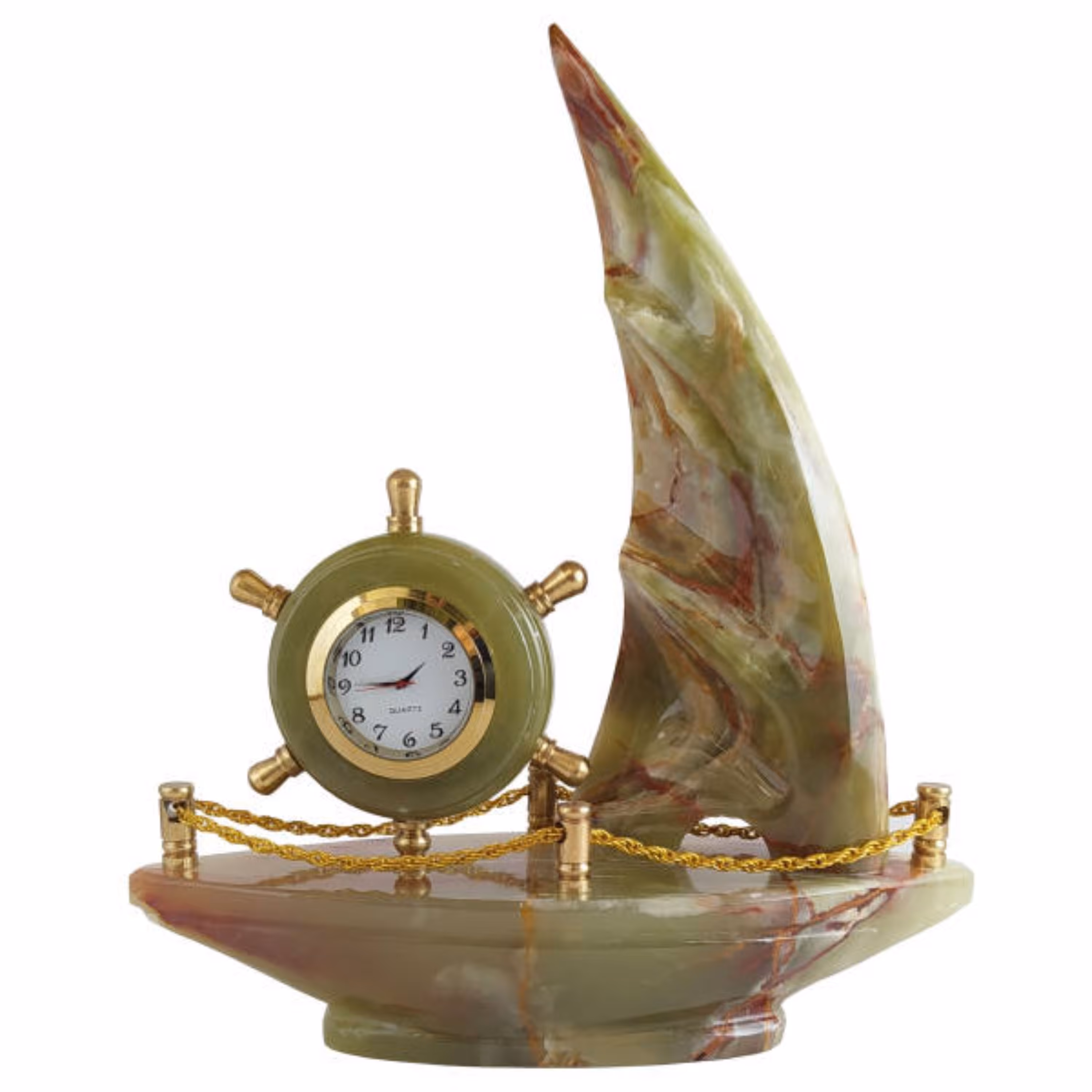 ساعت رومیزی طرح کشتی سنگ مرمر کد M1194