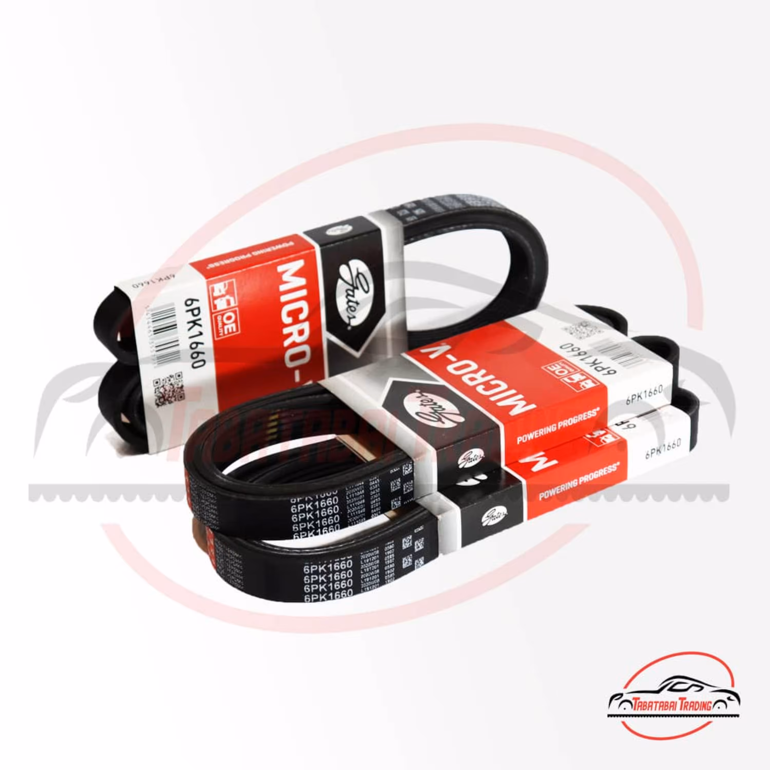 تسمه دینام پژو 405 سمند و پارس معمولی برند پاورگریپ اروپا با لیبل هرینگتون