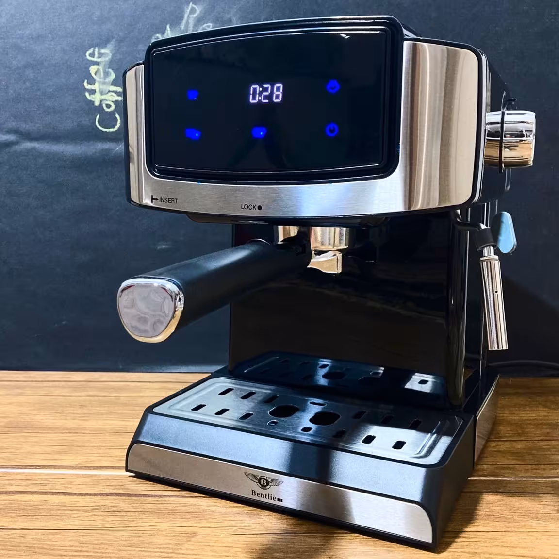 دستگاه اسپرسو ساز  حرفه ای جدید بنتلی ایتالیا رنگ مشکی استیل 