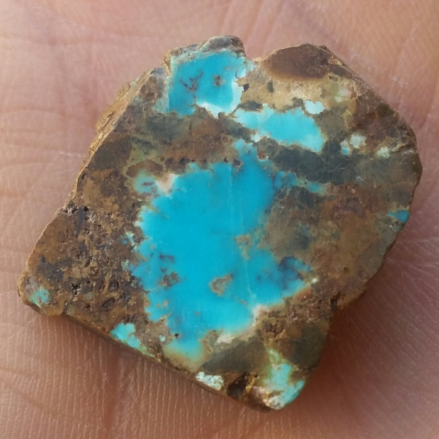 اسلایس سنگ راف فیروزه اصل نیشابور 100 در 100 طبیعی شاهکار خلقت زیبا