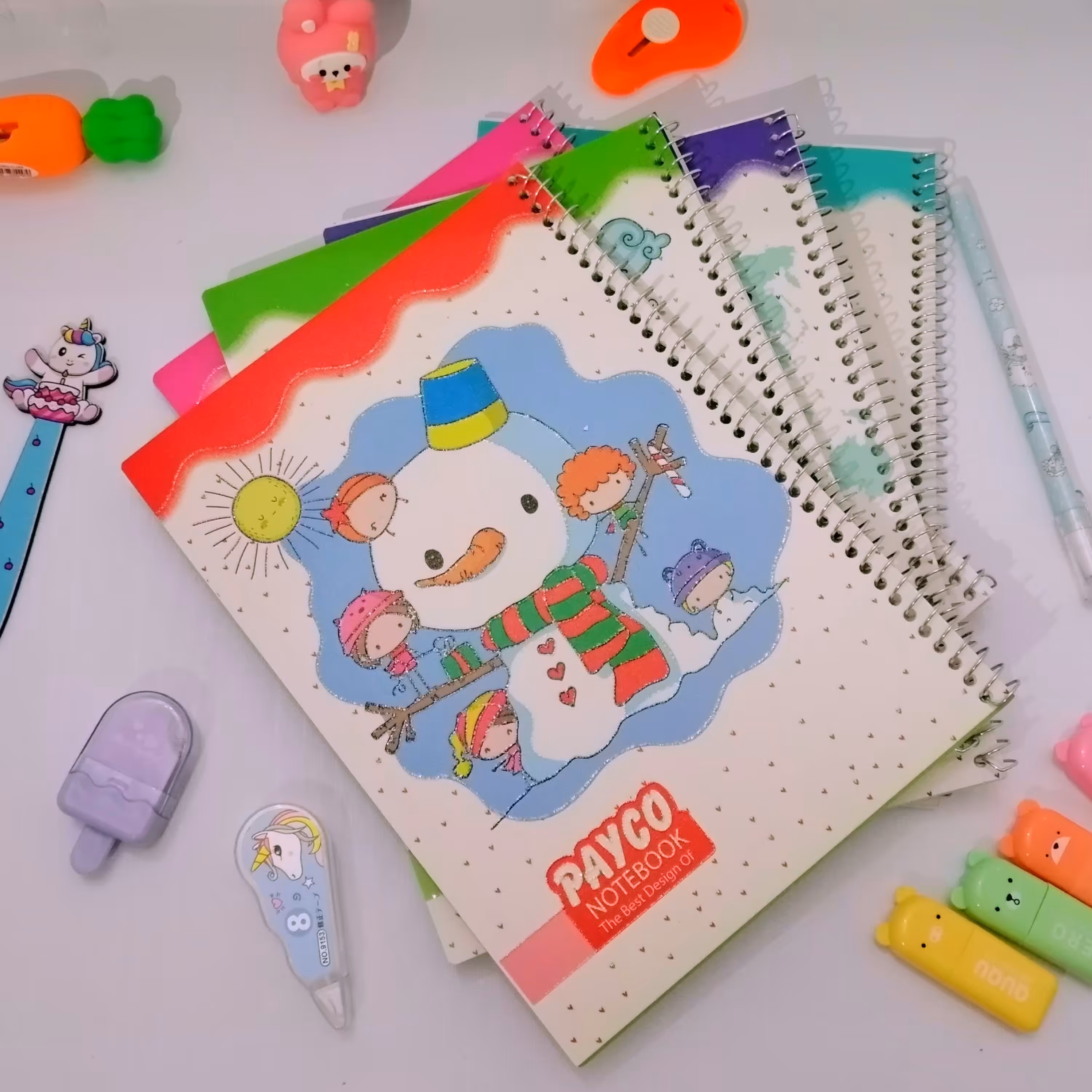 دفتر 50 برگ فانتزی شاین دار  خط دار سیمی