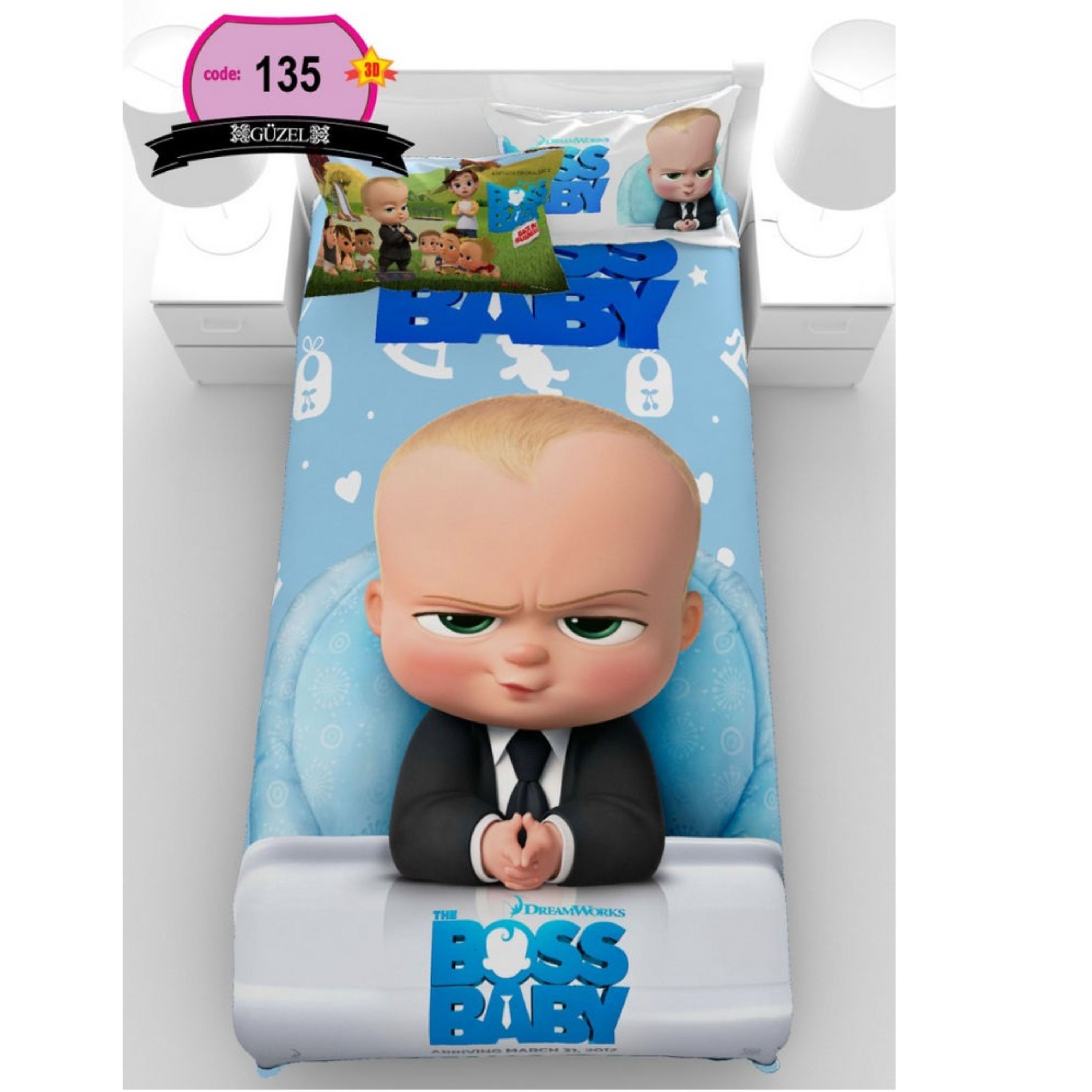 روتختی تک نفره سه بعدی برند گوزل -5 تکه -کد 135