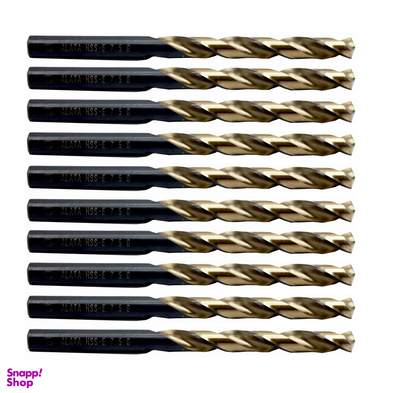 مته آهن آلاتا مدل YP-HSS-E-DIN338-07.5MM سایز 7.5 میلی متر مجموعه 10 عددی