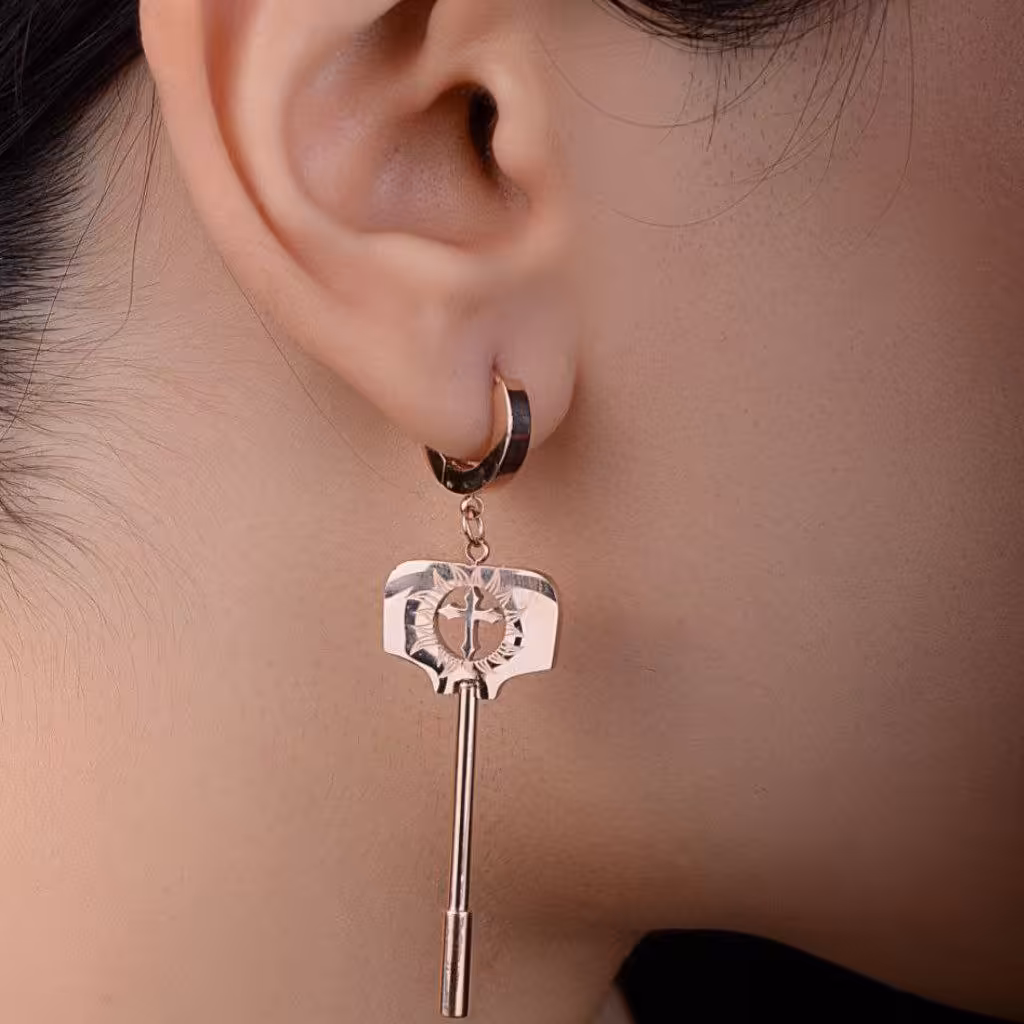 گوشواره استیل طرح صلیب