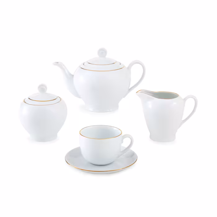 سرویس چینی زرین 6 نفره چای خوری زرین (17 پارچه)