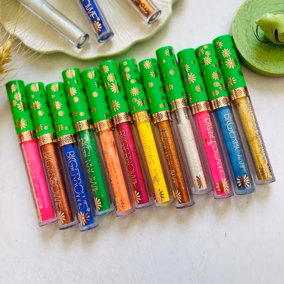 24 عدد سایه مایع نئونی  شاین دار ماندگاری 12 ساعته زرد آبی سبز نارنجی صورتی سفید لیپ گلاس و هایلایتر