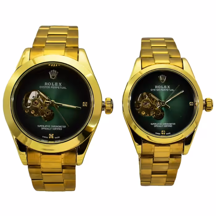 ست ساعت رولکس اویستر زنانه مردانه اتومات گوکی اندیکس نگین دارROLEX OYSTER