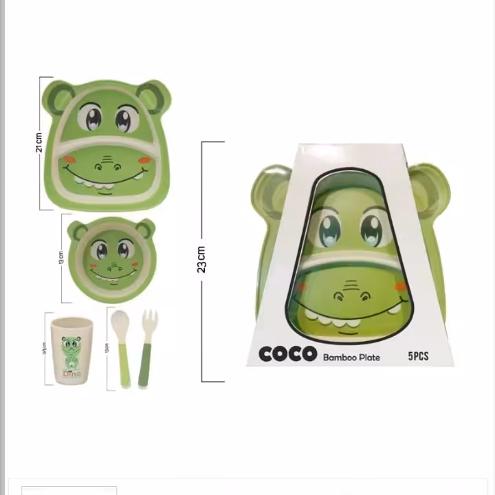 ست ظرف غذای کودک بامبو 