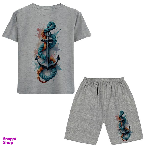 ست تیشرت و شلوارک پسرانه مدل لنگر کد N278