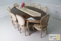 میز ناهارخوری کلاسیک و چوبی مدل لورنزو