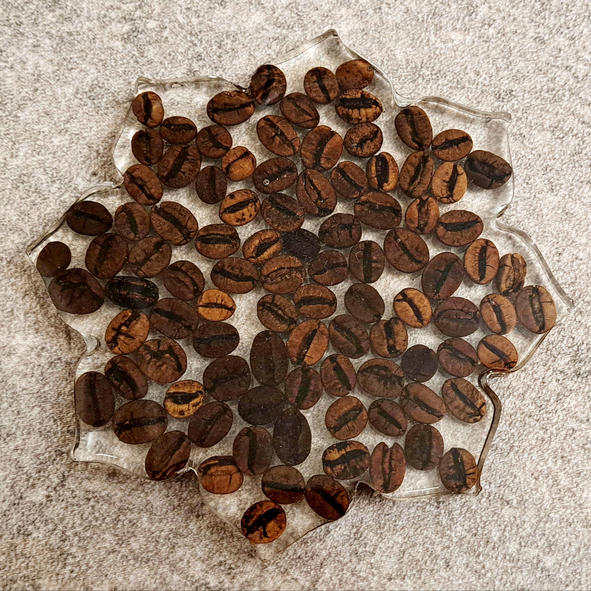 زیرلیوانی رزینی -طرح قهوه -قطر 13 سانت