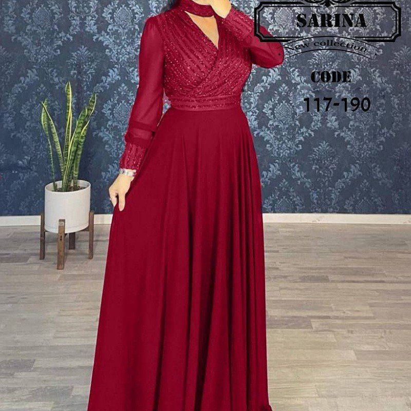 پیراهن ماکسی چپ و راستی فری سایز 44 تا 48
