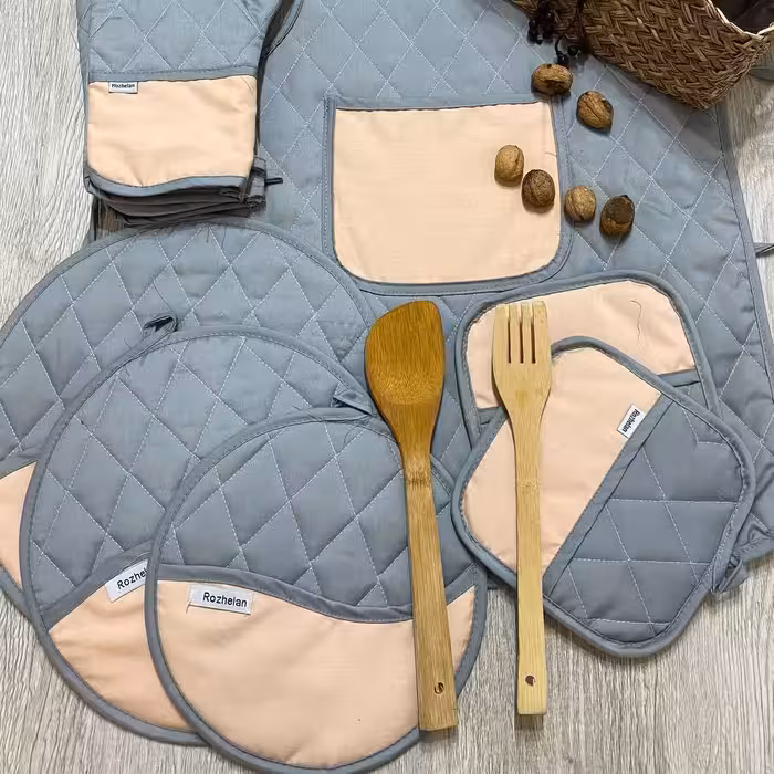 سرویس پارچه ای آشپزخانه 11 تیکه روژلان( کتون نسوز)