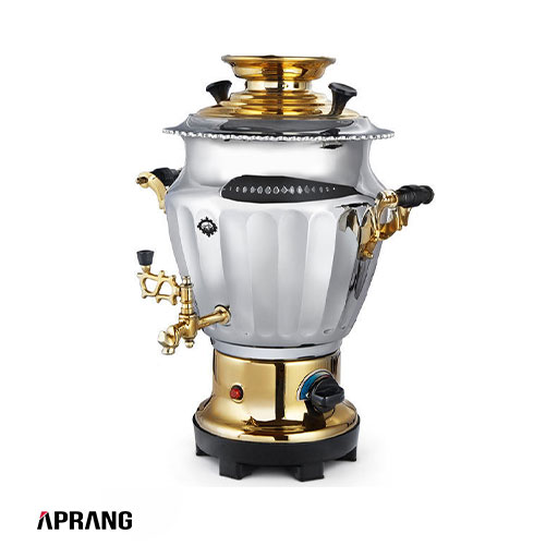 سماور برقی عالی نسب مدل الماس نفیس طلایی ظرفیت 7 لیتر(لطفا با هماهنگی خرید بفرمایید)