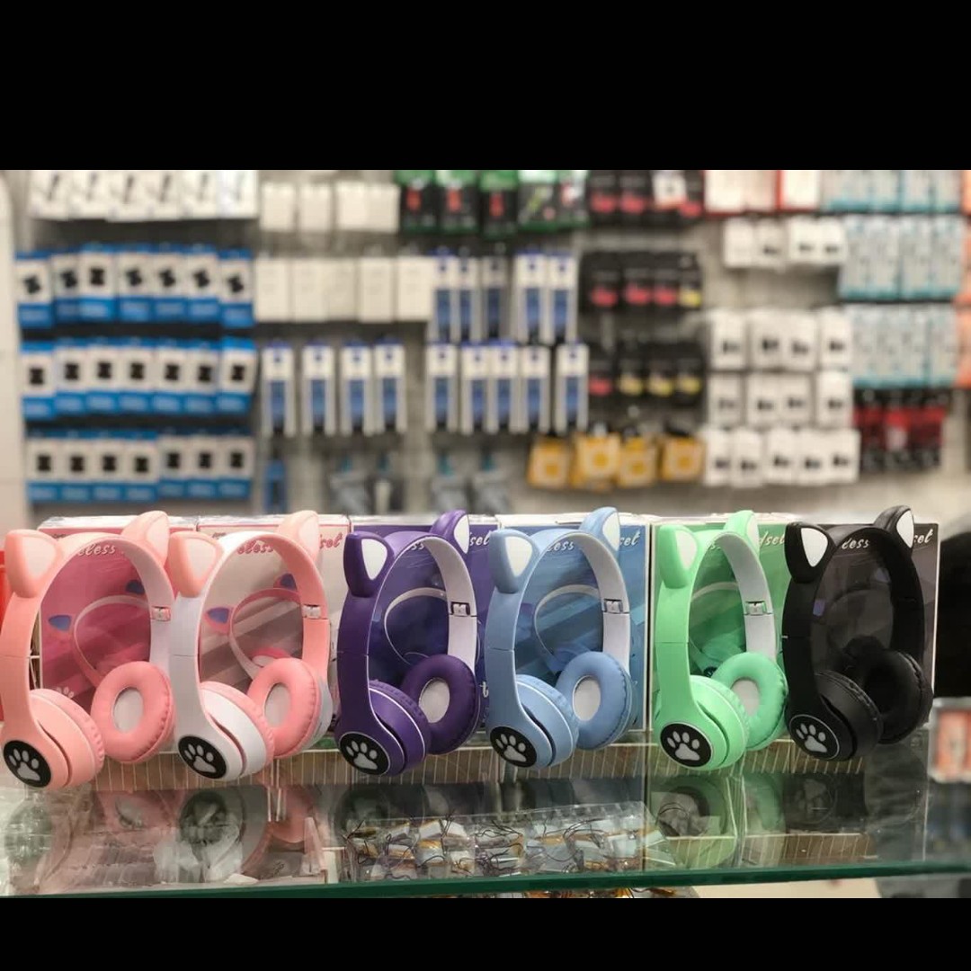 هدفون بلوتوثی طرح گربه ای با رقص نور RGB light با طراحی زیبا در چند رنگ مختلف