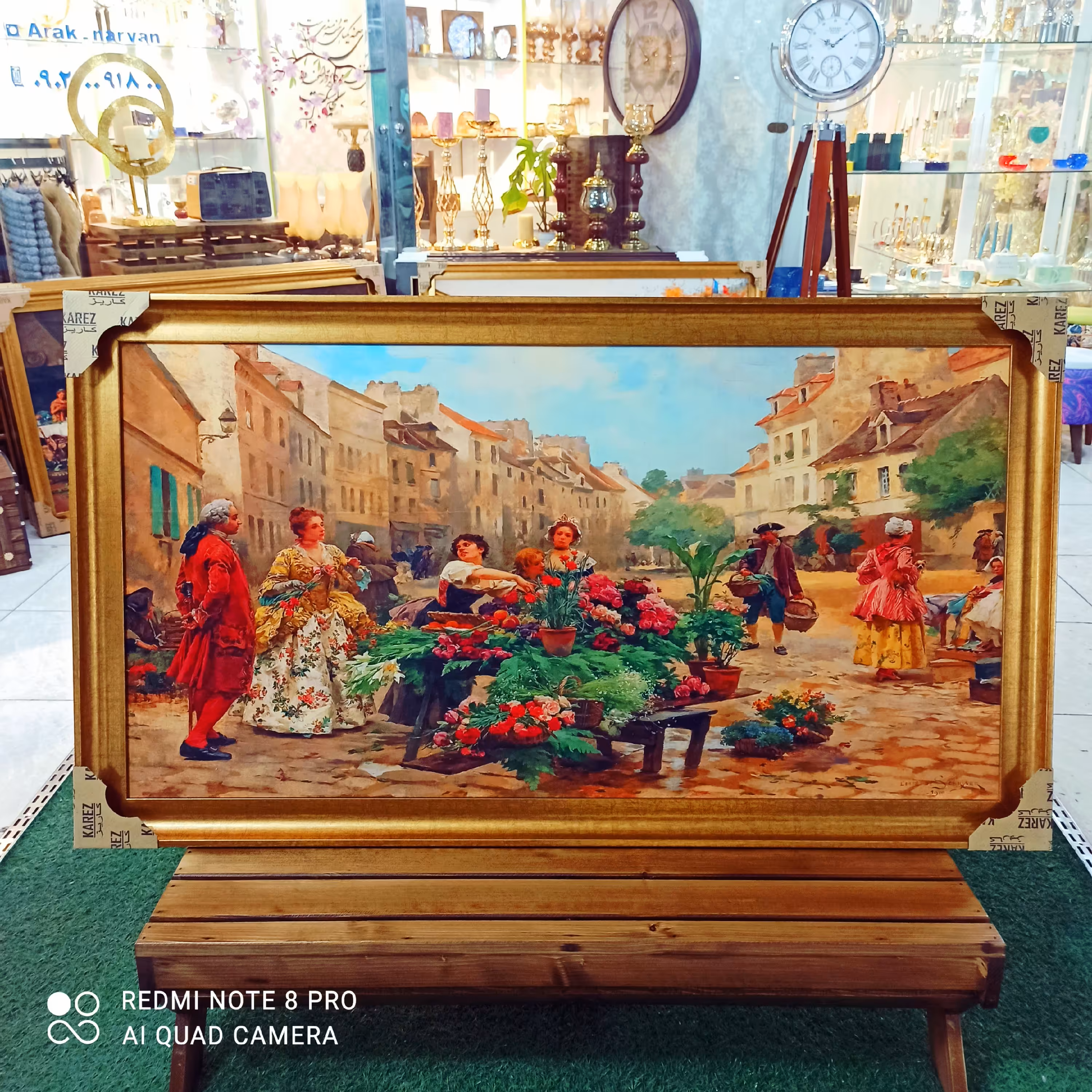 تابلو فرانسوی طرح دخترگل فروش دکوری تزئینی