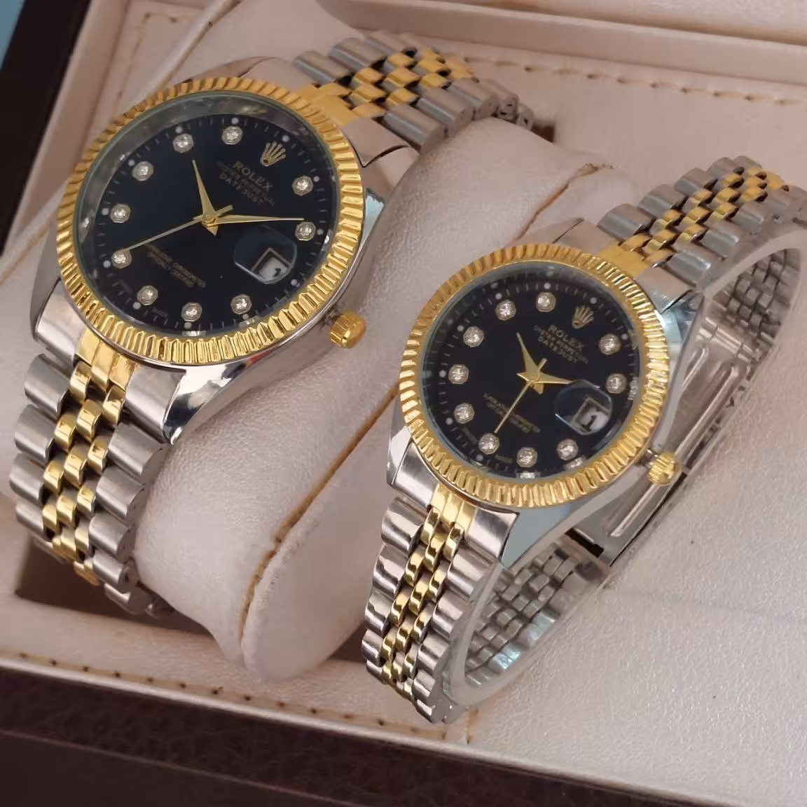 ساعت رولکس ست  زنانه و مردانه دیت جاست رنگ بندی کادو هدیه 6 ماه گارانتی و ارسال رایگان