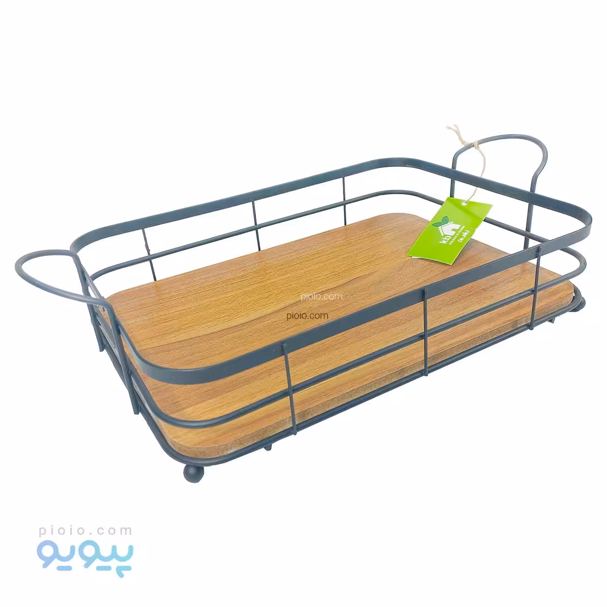 سینی سبد فلزی با تخته چوبی