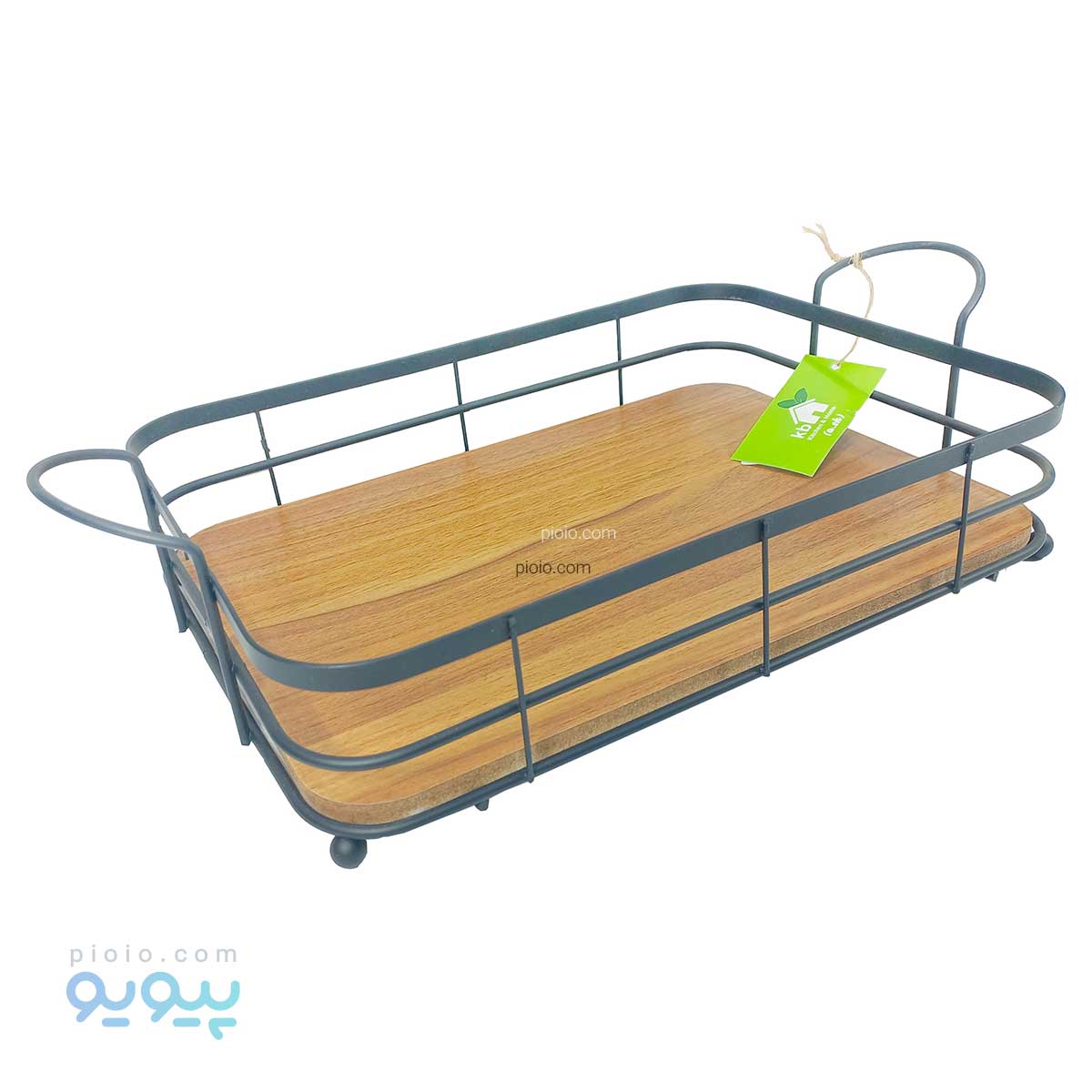 سینی سبد فلزی با تخته چوبی