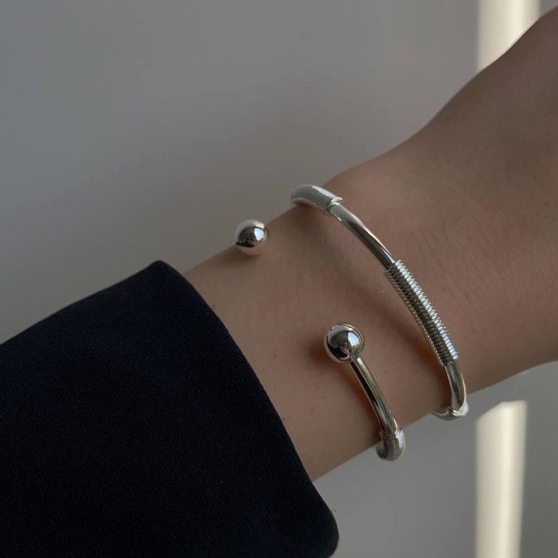 دستبند - رنگ ثابت - استیل - تمامی کارها آبکاری نقره می باشد