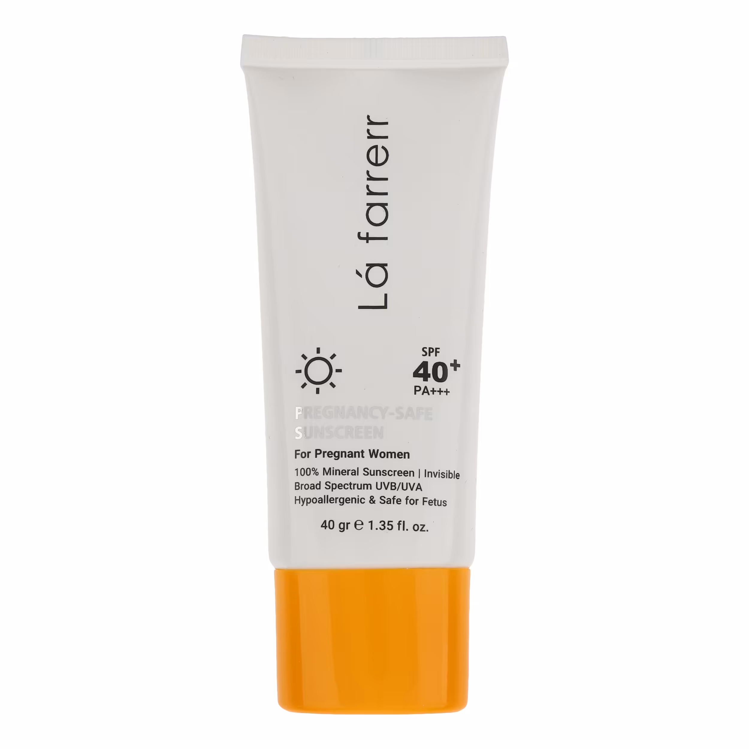 کرم ضد آفتاب SPF40 مینرال بی رنگ لافارر مناسب انواع پوست ویژه خانم های باردار حجم 40 میلی لیتر