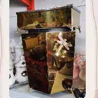 سطل و جا دستمال پذیرایی طلایی هشت ضلعی طرح سنجاقک بسیار شیک