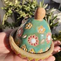 کره خوری میناکاری شده در دو رنگ زیبا