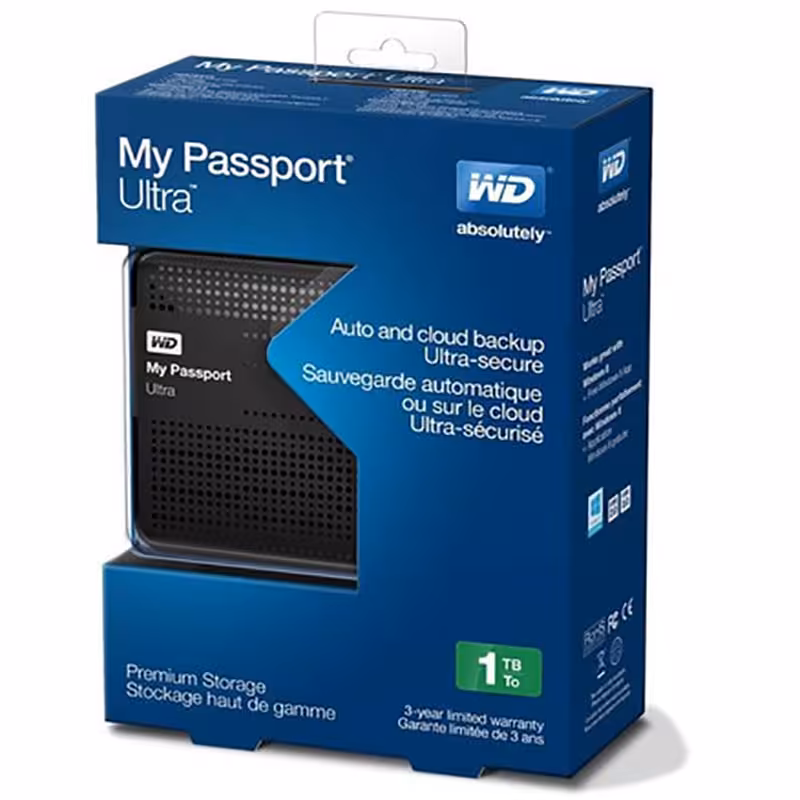 باکس هارد 2.5 اینچ USB3 وسترن دیجیتال مدل MY Passport Ultra پک آبی