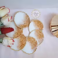 زیرلیوانی رزینی دستساز (6عدد)قطر 10