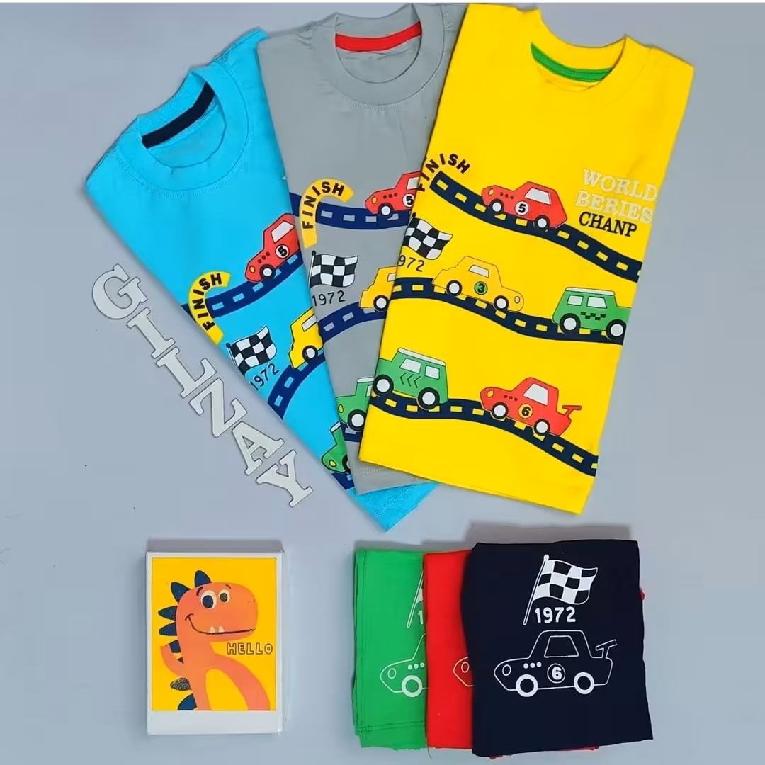 تیشرت شلوارک طرح ماشین و خیابان