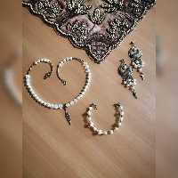 ست فاخر سنتی سه تکه طراحی ویژه نیلاگالری رنگ سفید