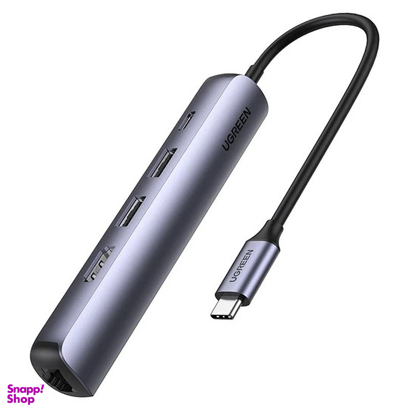 هاب 2 پورت Type C به 3.0 USB با یک پورت HDMI و LAN و قابلیت PD یوگرین مدل CM418