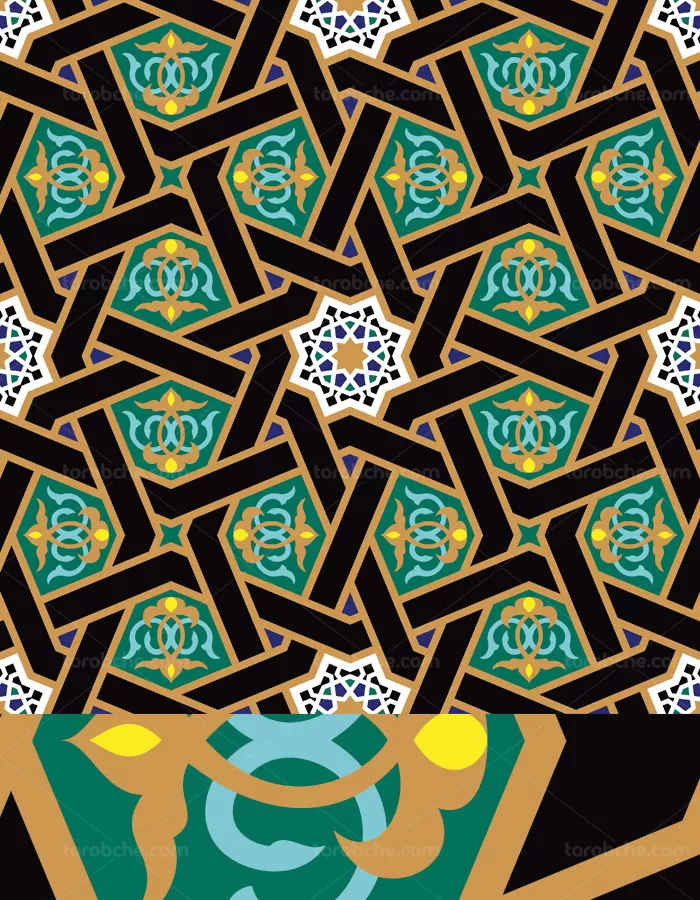 وکتور طرح کاشی کاری اسلامی شماره 137 - گرافیک با طعم تربچه