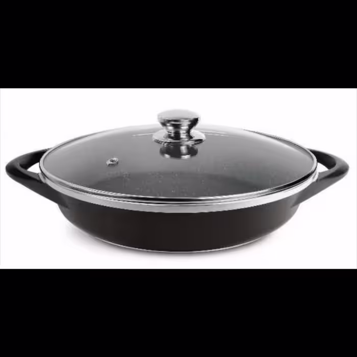 تابه چدن دو دسته تک سایز 28 گرانیت طرح ایتالیا B 
