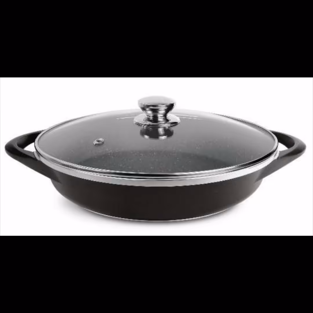 تابه چدن دو دسته تک سایز 28 گرانیت طرح ایتالیا B 