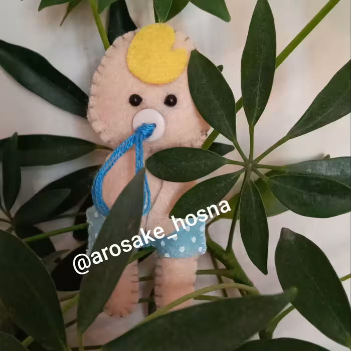 پک 5 عددی جاسوییچی پسر نوزاد آبی پوش  نمدی 