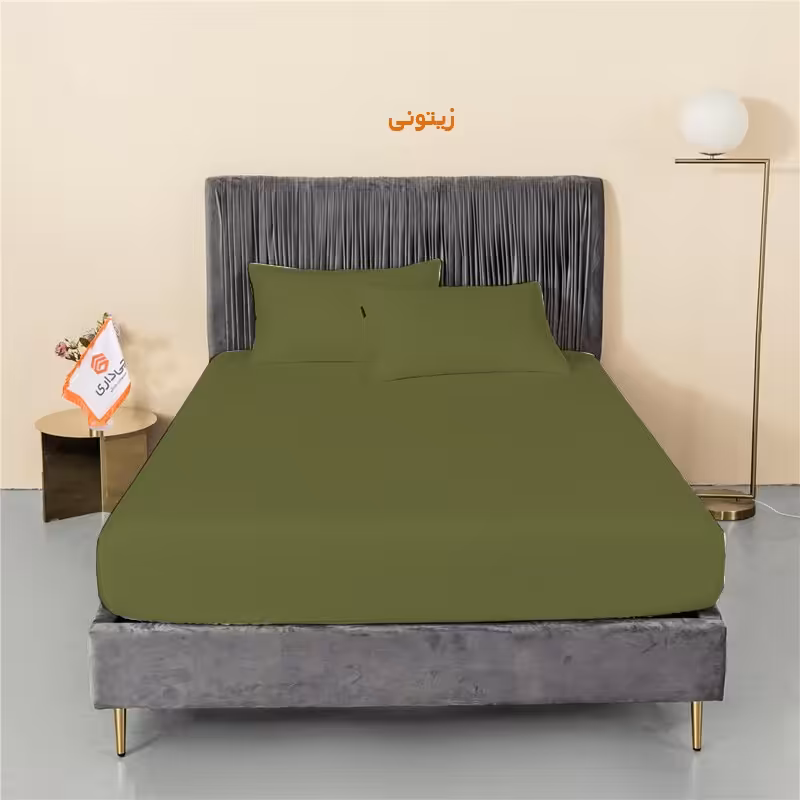 سرویس ملحفه چیداری مدل میکرو زیتونی یک نفره دو تکه 120 در200