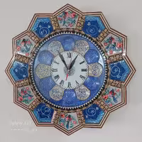 ساعت خاتم کاری با صفحه مینا کاری سایز 42 سانتی متری