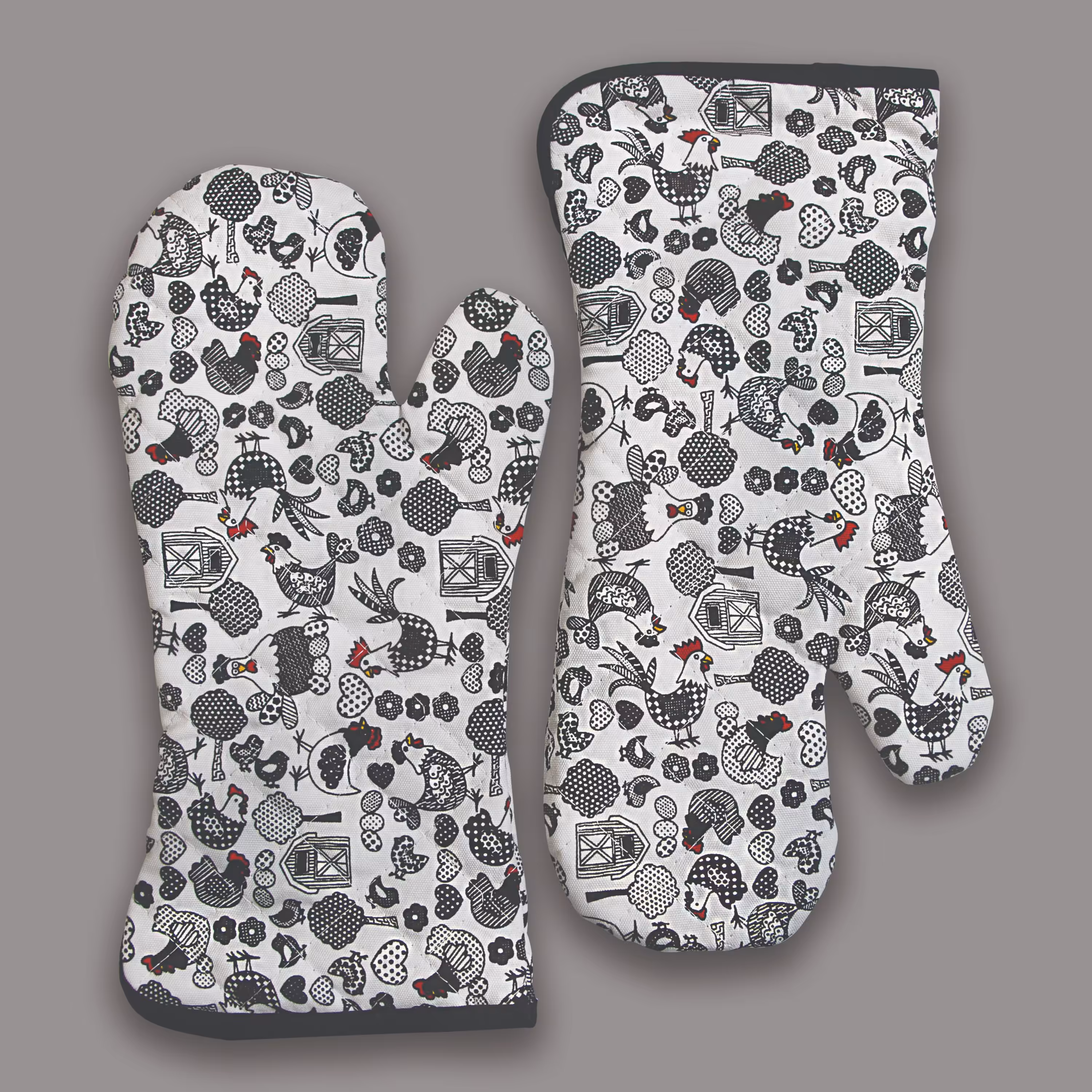 دستکش اشپزخانه کتان طرح خروس