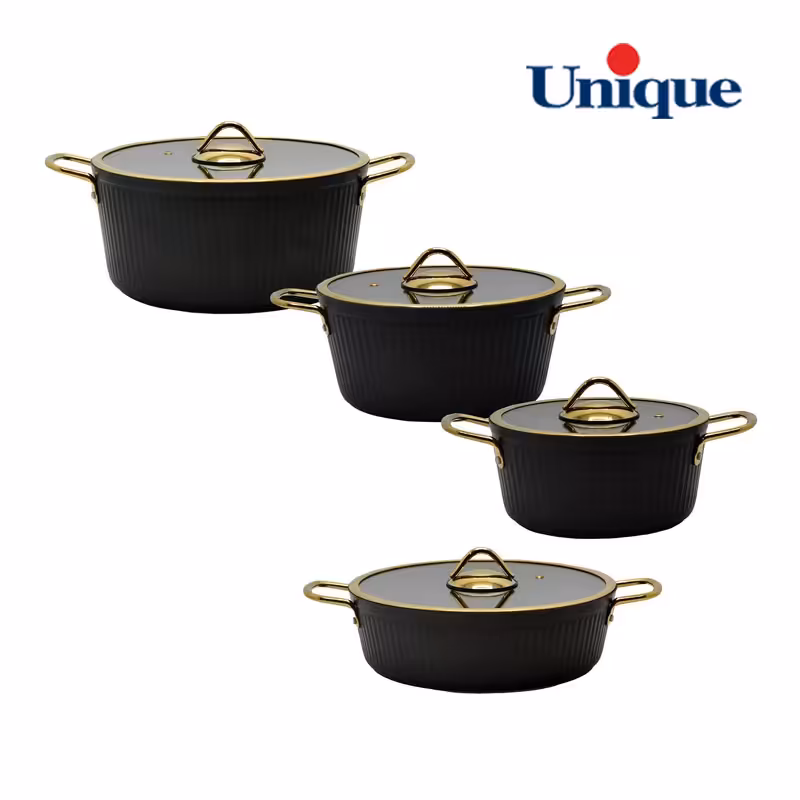 سرویس قابلمه یونیک 8 پارچه فلورانس 8400 مشکی