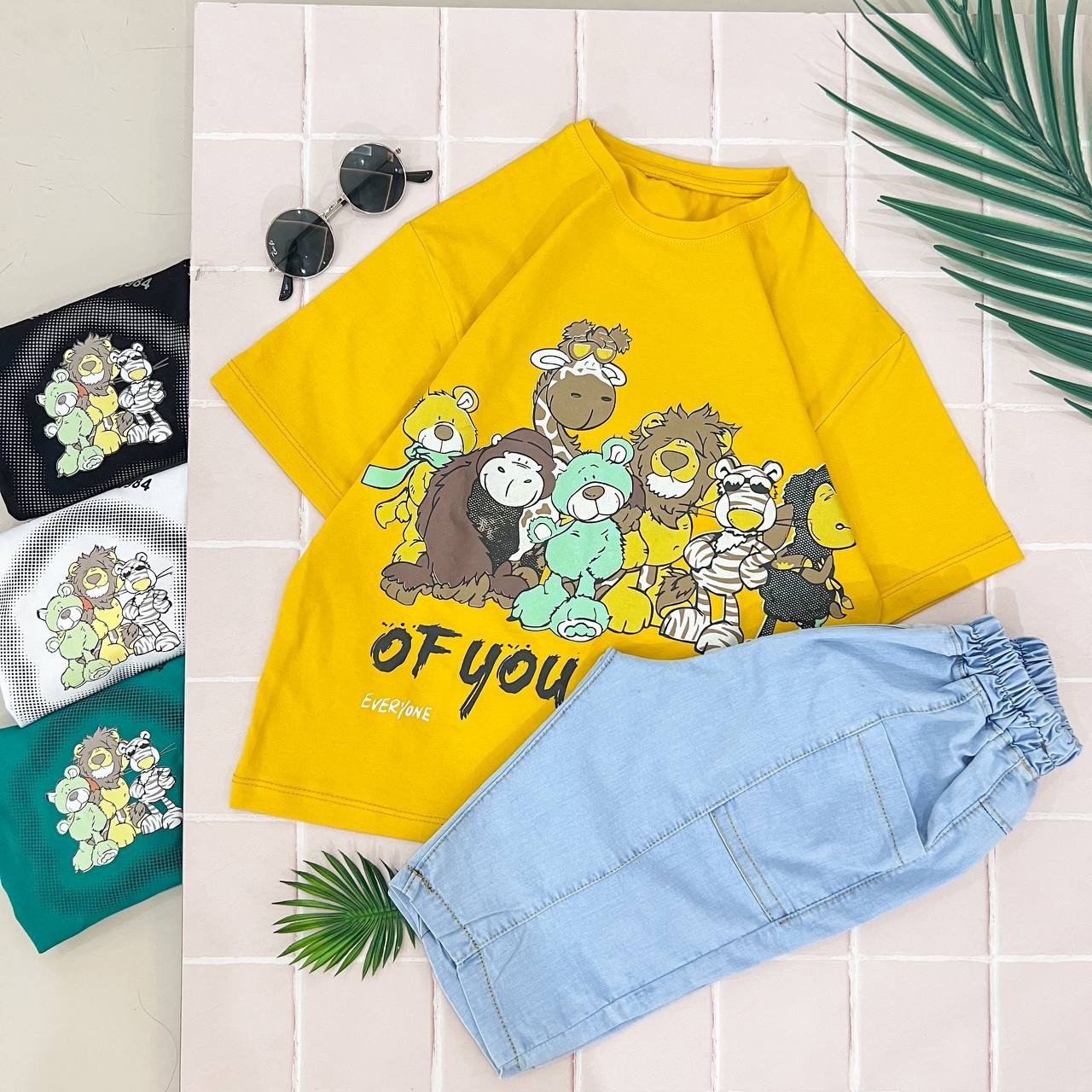 ست اسپورت تیشرت و شلوارک لی کمرکش مناسب حدود سنی 3 تا 12 سال جنس تیشرت نخ پنبه کیفیت تضمینی رنگبندی جذاب و خوشگل 