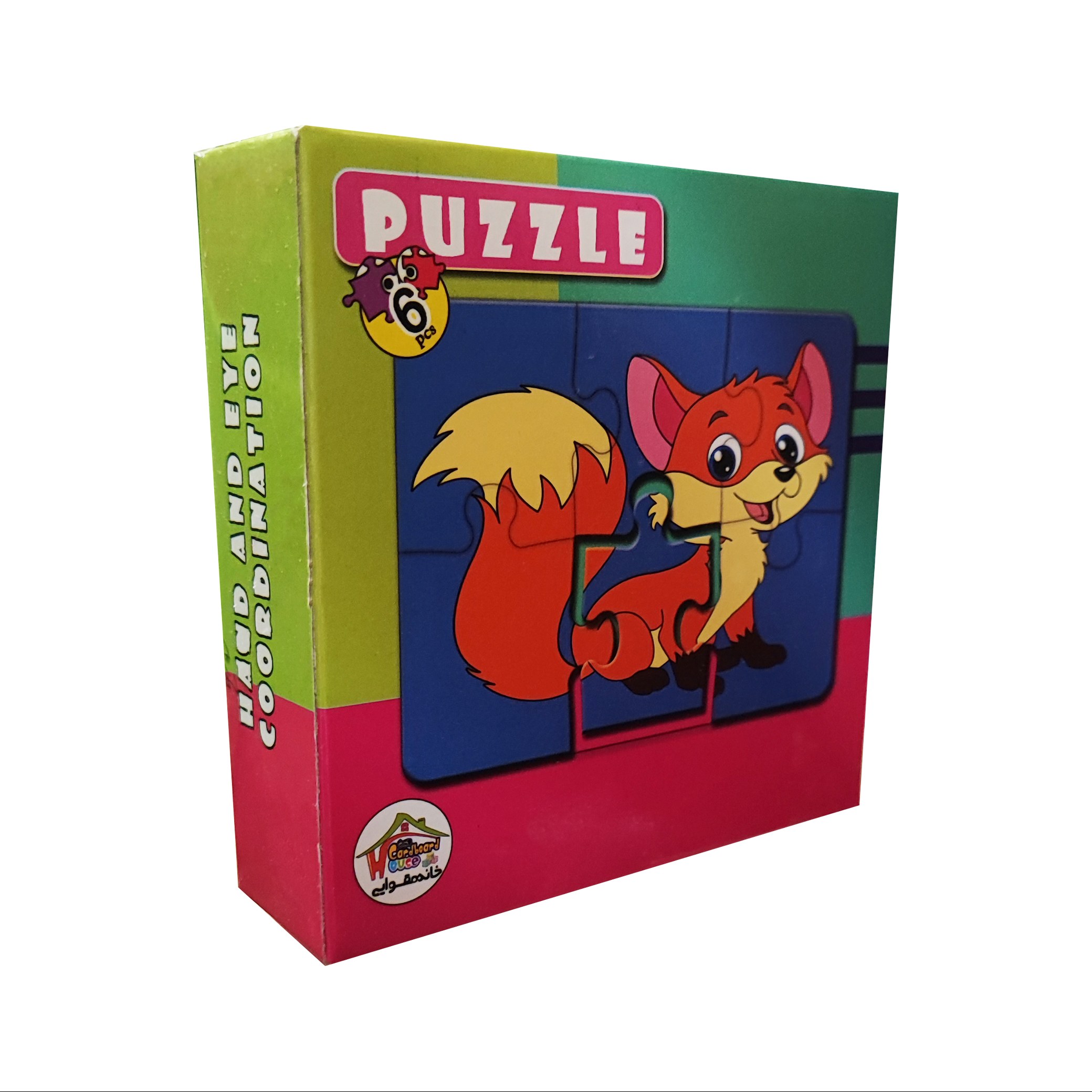 پازل 6 تکه جعبه ای - طرح روباه (پس کرایه)