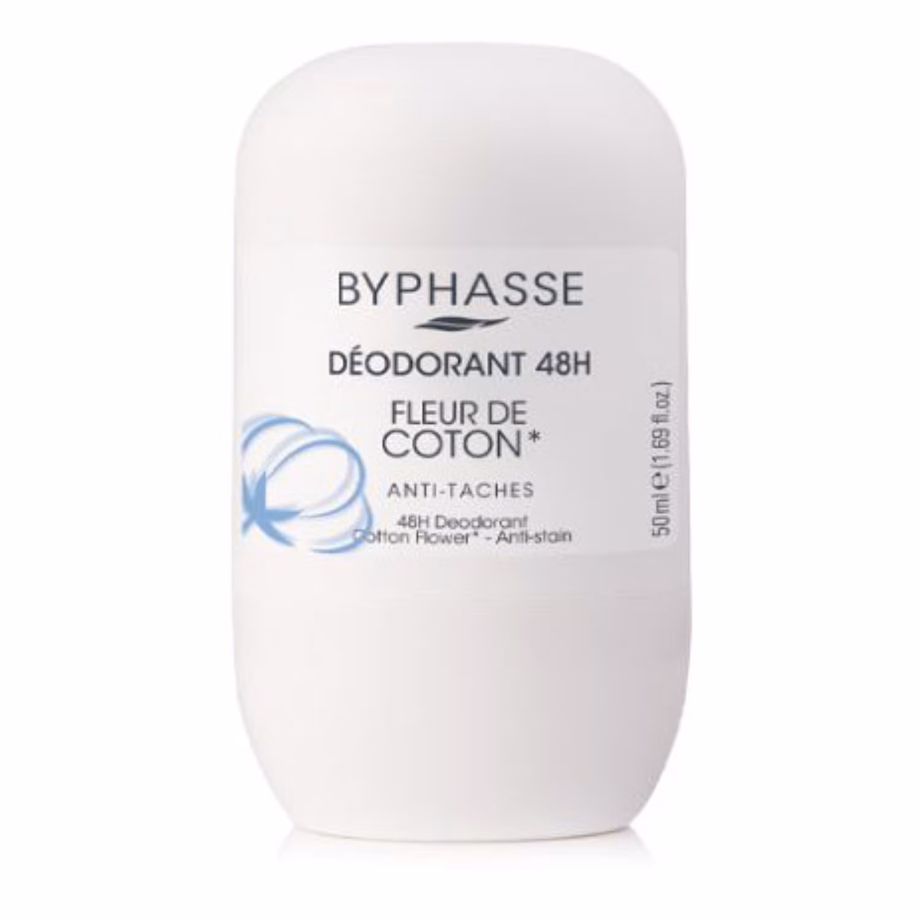 مام رول ضدتعریق بایفس گل پنبه Byphasse 48H deodorant cotton flower (roll-on) 50m