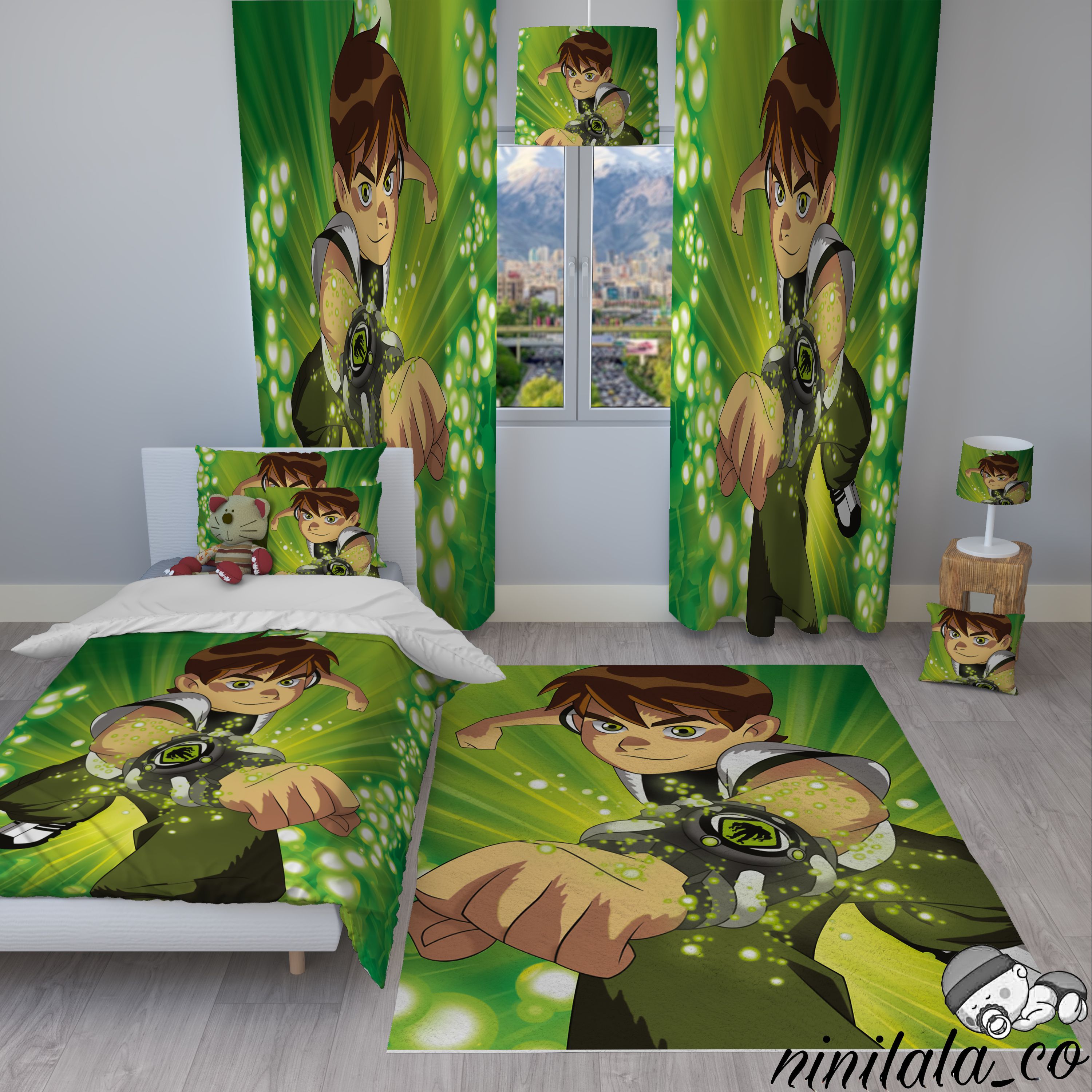 ست روتختی مخمل و فرشینه کودک پسرانه طرح بن تن (پس کرایه)