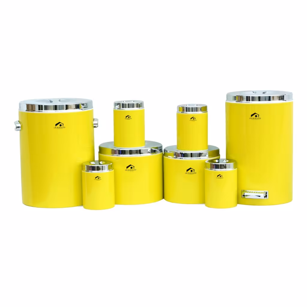 سرویس 8 پارچه آشپزخانه اورمزد درب کروم رنگ لیمویی