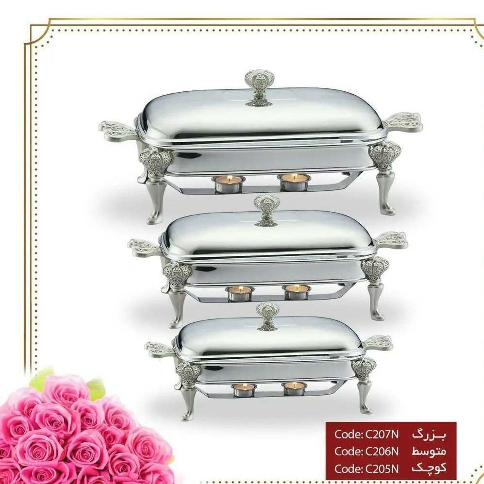 سوفله استیل مستطیل وارمردار 1.5 لیتری، مدل امپراطور، پیرکس فرانسه sabinex، کد N205